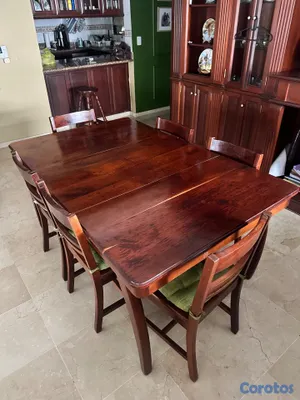 muebles y colchones - Juego de comedor de caoba centenaria con 6 sillas 4