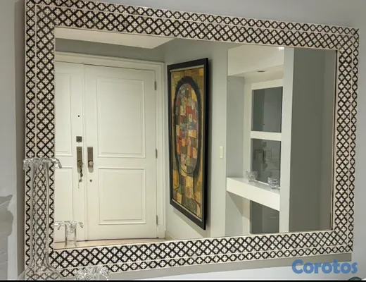 decoración y accesorios - Espejo con marco de hueso 2