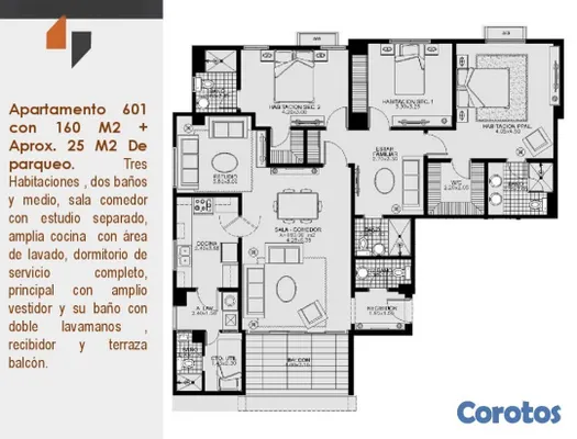 apartamentos - Apartamentos en bella vista de 1- 2 y 3 Habitaciones entrega agosto 2020 ID1552 6