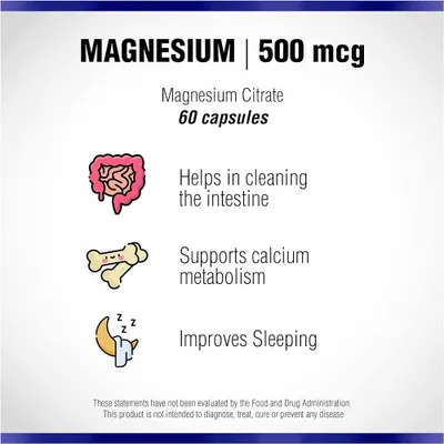 Salud y Equipamiento Médico - Citrato De Magnesio 500mg 60 Cápsulas De Natural Systems 3