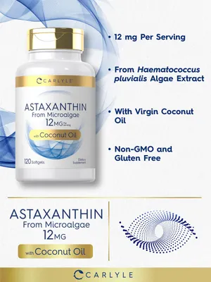 Salud y Equipamiento Médico - Astaxantina 12mg | 120 Capsulas Blandas Carlyle 3