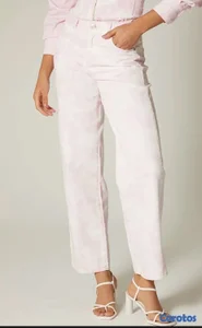 Jeans de Mujer blanco con rosado size 6, marca Colombiana Studio F