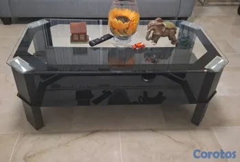 muebles y colchones - Mesa de cristal de dos niveles