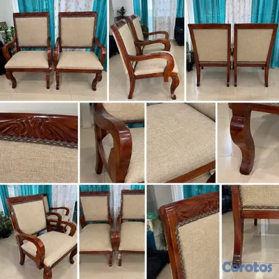 muebles y colchones - Juego de 2 Sillones de Madera de Andiroba 2