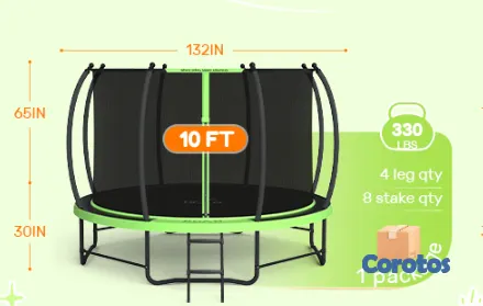 Artículos Deportivos - Trampolín recreativo 10 pies, con escalera. 3