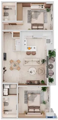 apartamentos - Venta Apartamento 2 Habitaciones con Piscina en Be 3
