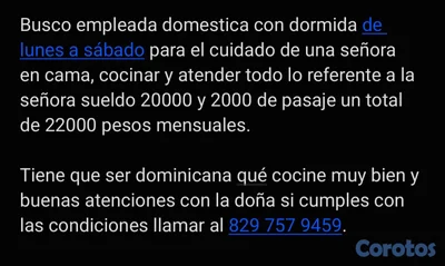 Empleo domestico.
