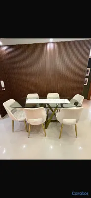 muebles y colchones - comedor de 6 sillas en cristal.  2