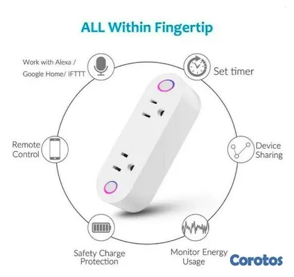 otros electronicos - Enchufe inteligente, conector plug wifi 2 en 1 para Alexa y Google Home  2