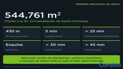 Terreno industrial en venta Circunvalación Santo Domingo, 54 ha