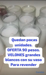 OFERTA VELONES GRANDES BLANCOS CON SU VASO. PARA R