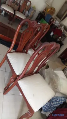 muebles y colchones - COMEDOR EN CAOBA 6 SILLAS  5