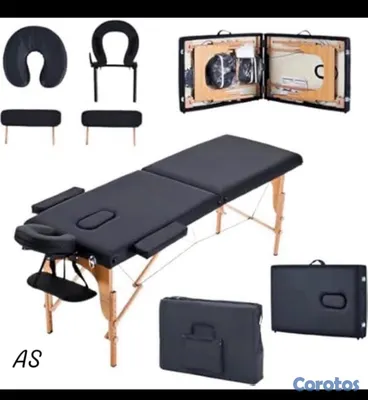 Salud y Equipamiento Médico - Camilla de masajes de 3 cuerpos✓Material: Leder y madera  2