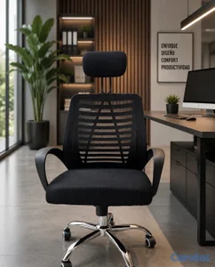 Silla de oficina con reposo cabeza 