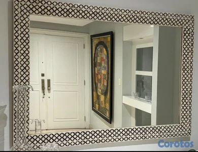 Espejo pared marco hueso y Madera incrustado Casa Cuesta 130cm