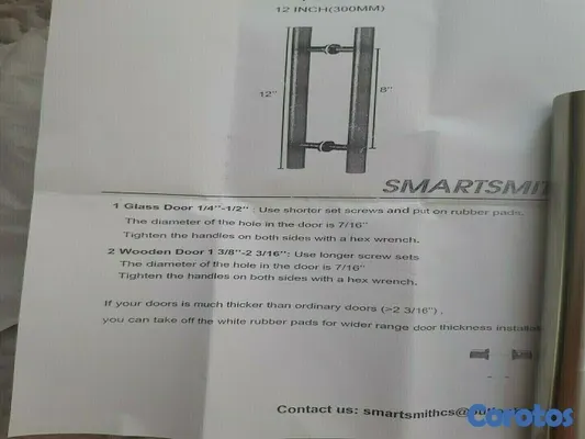decoración y accesorios - MANILLA PARA PUERTA VIDRIO O MADERA, OFICINA O DESLIZANTE O DE GRANERO 2