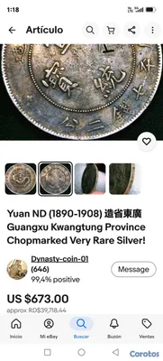 hobby y coleccion - Monedas CHINAS DE LA  Plata de la DINASTÍA del 1800 hacia Riba 13