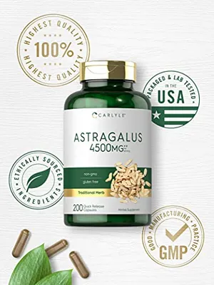Salud y Equipamiento Médico - Raiz De Astragalo 4500mg 200 capsulas Carlyle 4