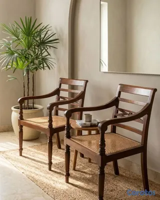 muebles y colchones - 2 Butacas caoba pajilla Ilumel coloniales 6