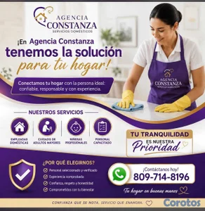 AGENCIA SOLICITA DOMÉSTICAS COMPLETAS Y NIÑERAS CO