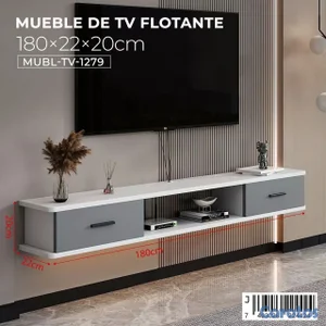 Mueble flotante para TV

Material: Madera 

Medida: 180x22x20cm.
