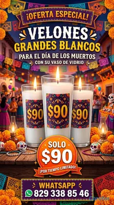 decoración y accesorios - OFERTA VELONES GRANDES BLANCOS CON SU VASO. PARA R 2