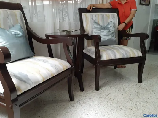muebles y colchones - Butacas grandes en caoba elegantes 4