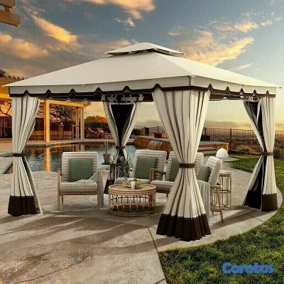 herramientas, jardines y exterior -   ESPECIAL DE ESTE DIA  ESTE Outdoor Patio Double Fabric Canopy Gazebo rd 36300  7