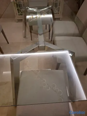 muebles y colchones - mesa de comedor tope cristal 2