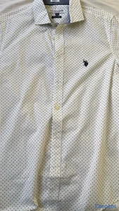 Camisa U.S. Polo Assn. Blanca Estampada para Hombre – Nueva