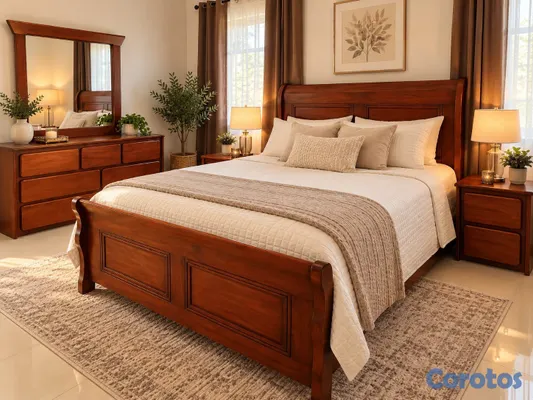 muebles y colchones - ✨ ¡SE VENDE HERMOSO JUEGO DE HABITACIÓN EN CAOBA C 3