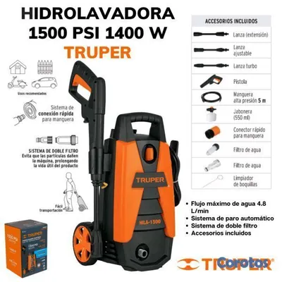herramientas, jardines y exterior - Hidrolavadora Electrica Truper 1500 PSI 4