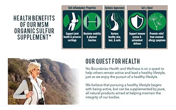 Salud y Equipamiento Médico - Msm Azufre Organico Premium 180 Capsulas Desintoxicante 5