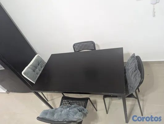 muebles y colchones - Mesa de 4 sillas negra 5