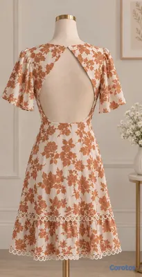 ropa para mujer - Vestido floral con espalda descubierta 3