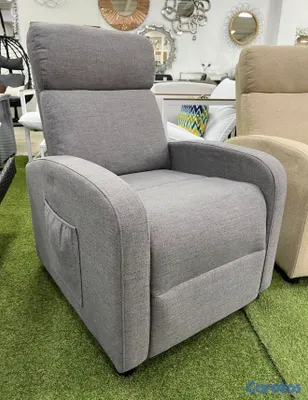 muebles y colchones - Sofá reclinable push back en gris y beige 2