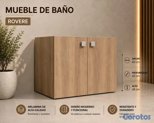 muebles y colchones - Mueble de Baño Moderno y Elegante en Melamina. 3