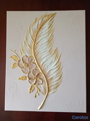 arte y antigüedades - Plumas y flores  3