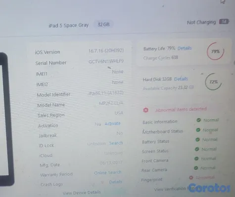 celulares y tabletas - Ipad 5th bloqueada para bypass 2