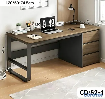 decoración y accesorios - Escritorio con Gaveta

Material: Madera y metal 

Medida: 120x50x74cm. 2