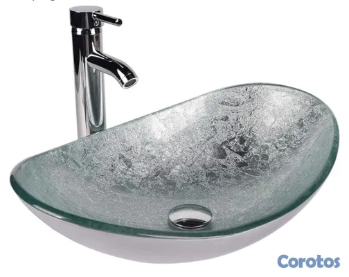 decoración y accesorios - Lavamano en vidrio templado con su llave  2