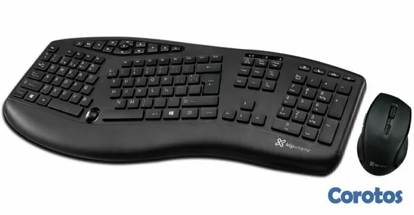 computadoras y laptops - TECLADO Y MOUSE KLIPX MAJESTIK DUO, INALAMBRICO, ERGONOMICO, MULTIMEDIA, BLACK,  2