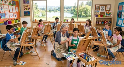 Profesora de arte  pintura 
