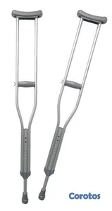 Muletas ajustables de aluminio – Par nuevo en caja