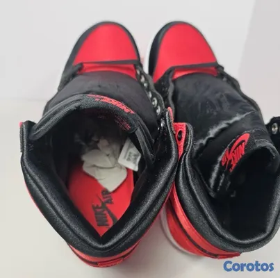 zapatos para hombre - Nike Air Jordan 1 High 'Satin Bred' Red Black Sneakers size 8 hombre o Women’9.5 3