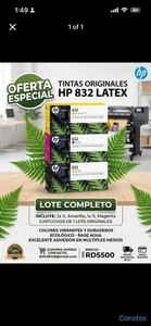     Tintas originales HP 832 Latex – Lote completo
