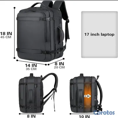 Artículos Deportivos - Mochila expandible multifuncional con compartimento para laptop y ropa 10