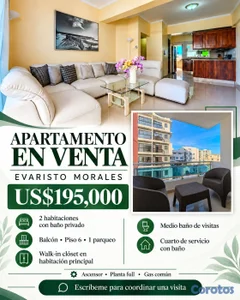 vendo apartamento en Evaristo Morales de 2 habs 2.5 baños 1 parqueo