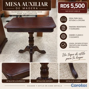 MESA AUXILIAR DE MADERA – USADA NEGOCIABLE