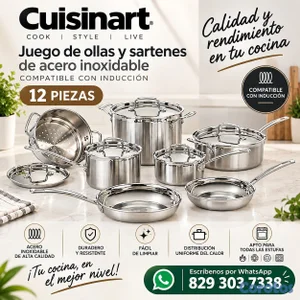 Sartenes inoxidable  12 piezas con panible con ind